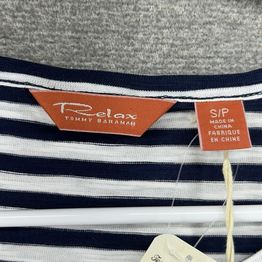 Tommy Bahama Breton Stripe Relax Top Women Size Small Blue White Summer NEW - Picture 3 of 9